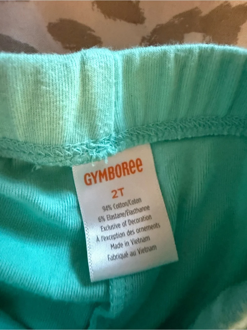 Gymboree Turquoise Pink Yellow Smocked Shirt with Floral Trim w/ matching pants